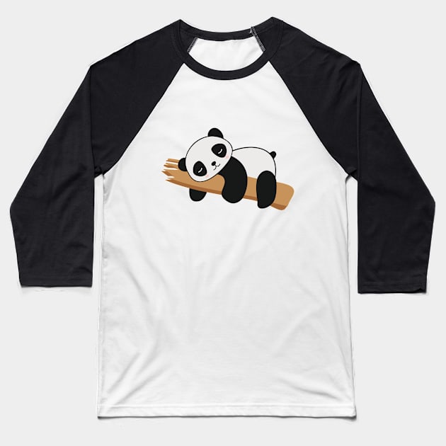 Cute Sleeping Baby Panda Bear Graphic Illustration Baseball T-Shirt by New East 
